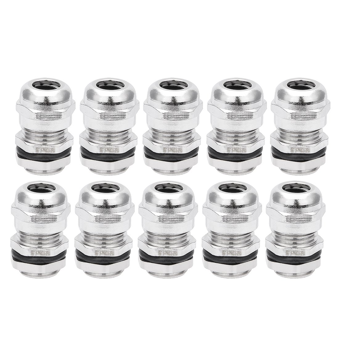 Sourcingmap Cable Gland M12 Metal Waterproof Cable Glands Joints Adjustable Connector for 3-6.5mm Dia Cable, Pack of 10