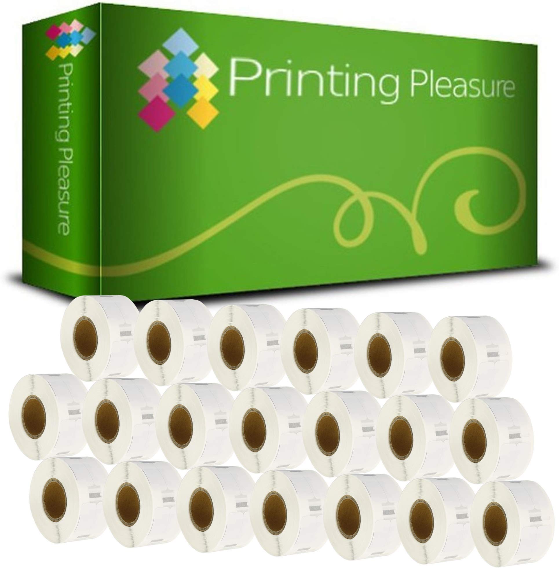 Printing Pleasure 20 x 11353 | S0722530 Compatible Labels Rolls for LabelWriter & Seiko Label Printers | 12mm x 24mm | 1000 Labels per Roll
