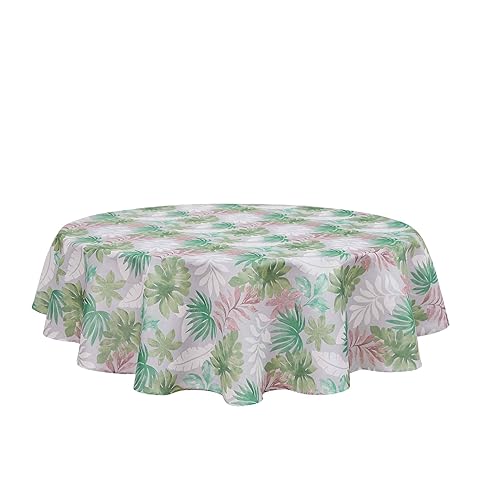 IZOD - Round Tablecloth, Water Resistant Tabletop Accessories, Ideal Kitchen Essentials (Cove Palm, 70") - Amazon deal for $12.30