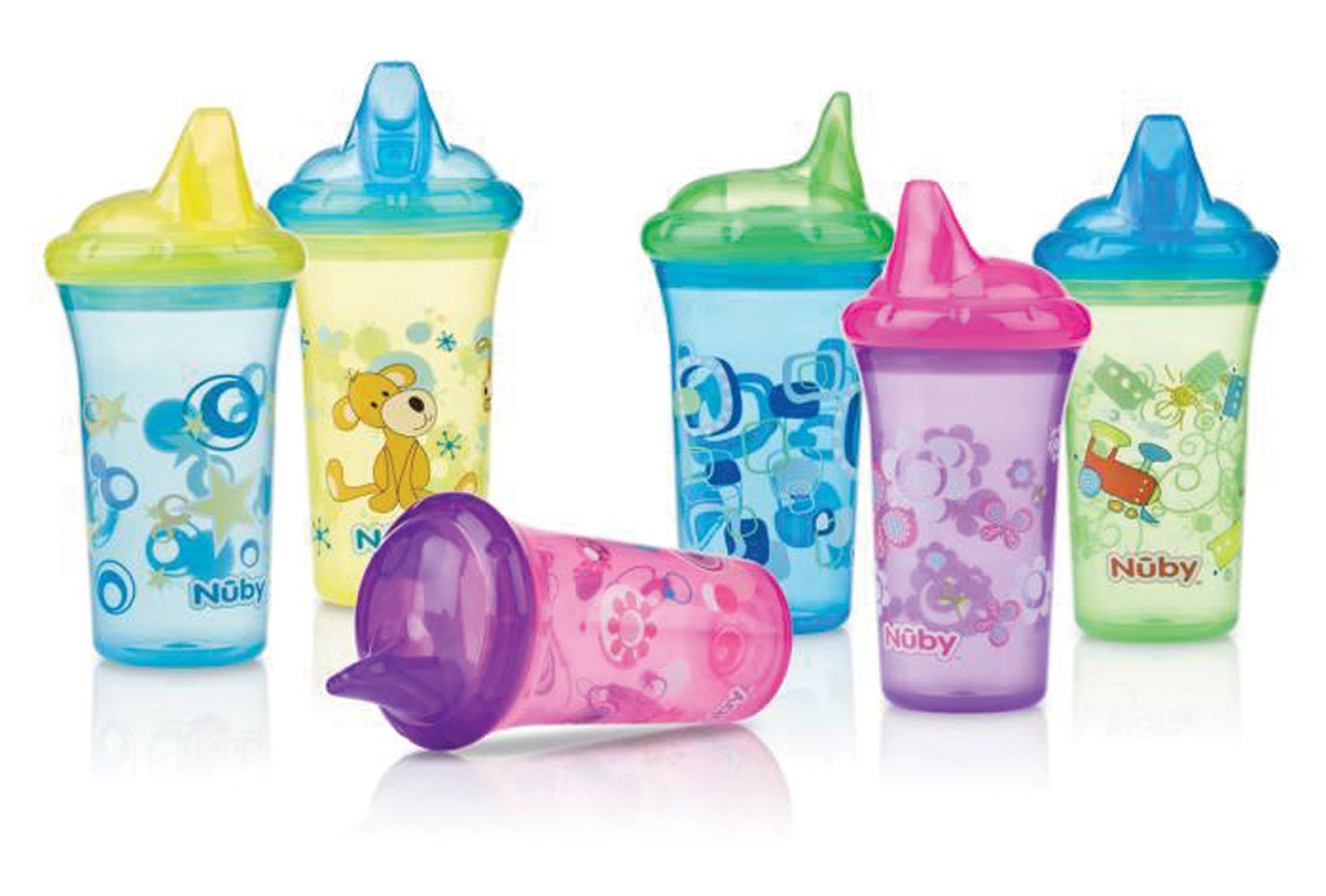 Sippy Cup for Baby and Toddler 9 Ounce, Nuby No-Spill Cup with Dual-Flo Valve