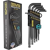 LEXIVON Allen Wrench Set, 13-Piece Premium SAE Hex Keys, L-Shaped Long Arm Ball End Design, Industrial-Grade S2 Alloy Steel (