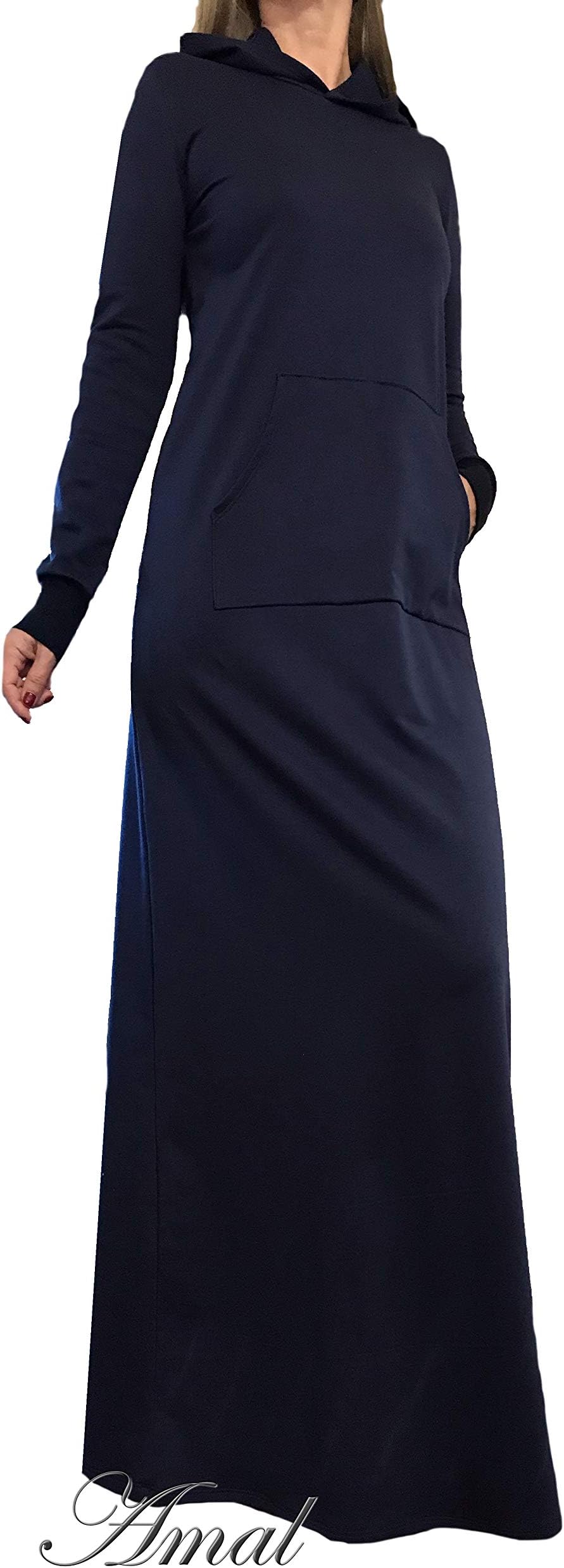 Muslim Maxi Dress Sport Dresses Long Sleeves Demi-Season Islamic Hijab Knitwear Abaya USA