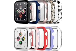 10 Pack Case for Apple Watch Series 3/2/1 38mm with Tempered Glass Screen Protector, BHARVEST High Definition Scratch Resistant Hard PC Bumper Cover for Apple Watch Accessories (10 Colors, 38mm)