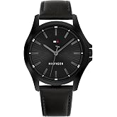 Tommy Hilfiger Men's 3-Hand Quartz Watch &ndash; 42mm Case, Leather Strap, 3 ATM Water Resistant, Modern Everyday Timepiece, Gift for Him