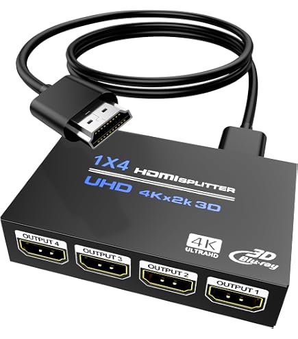 Profftech HDTV Splitter 4 Port 1 In 4 Out 1-4 1 to 4 HDMI 4K Profftech HDTV Splitter 4 Port 1 In 4 Out 1-4 1 to 4 HDMI 4K
