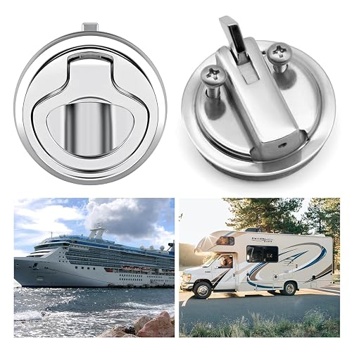 Stainless Steel Marine Cam Latch - Recessed Boat Hatch Lock With 1.5" Handle, 10-60mm Adjustment