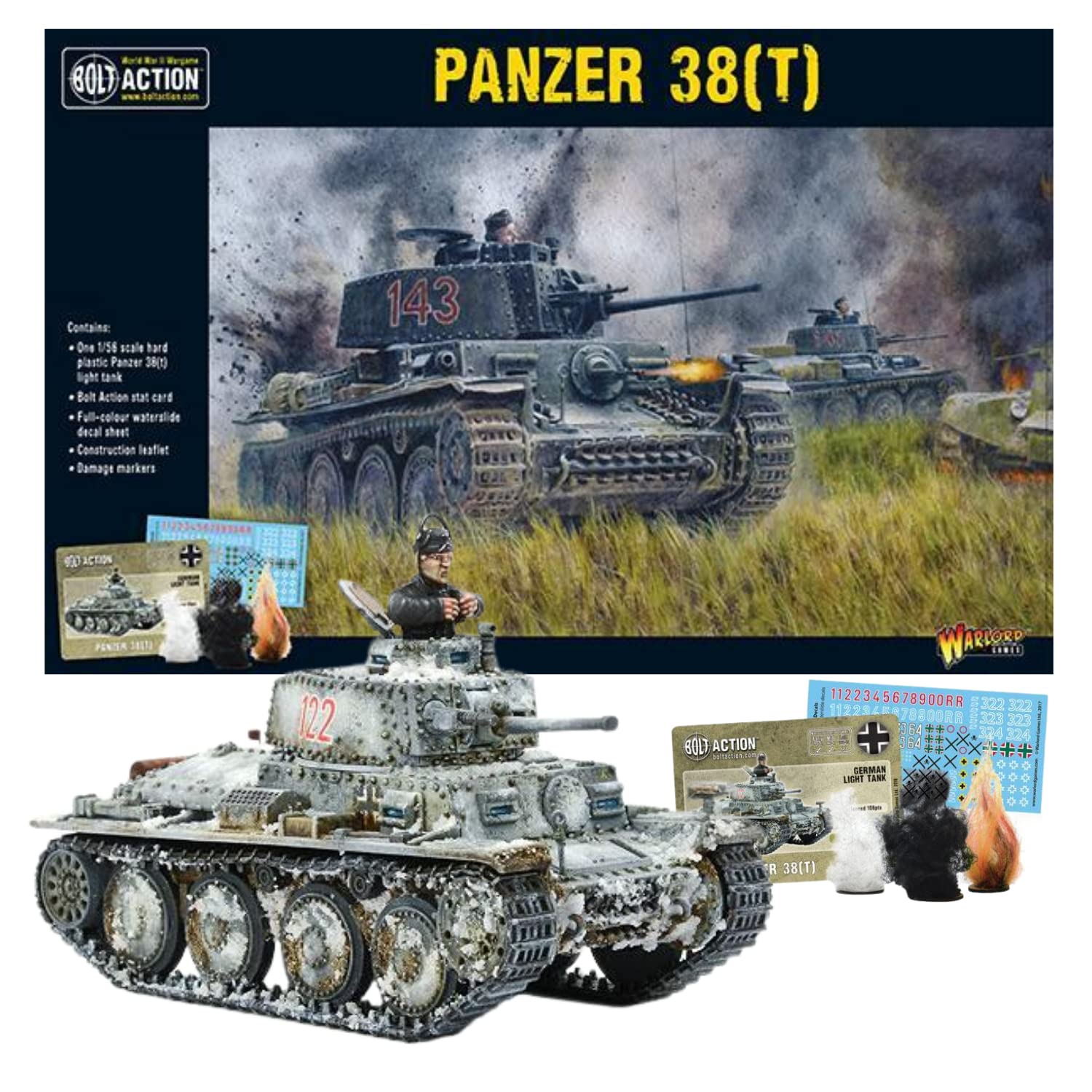 Wargames Delivered Warlord Games Bolt Action Tank War Panzer 38(t) World War 2 Miniatures, 28mm Army Tank Model for Miniature Wargaming