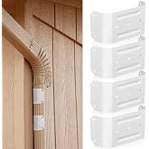 Shimeyao 4 Pcs Gutter Downspout Straps 3x4Inch Downspout Pipe Clip, White | Hidden Bracket for Secure Wall Mount, Rain Pipe Clips, Durable Aluminum, Replaces Old Hangers, All-weather Outdoor
