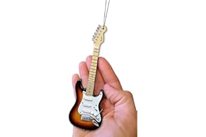 FANMERCH AXE HEAVEN Fender Sunburst Stratocaster Guitar Holiday Ornament,6 inches