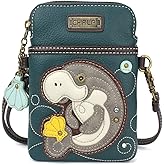 CHALA Ocean Collection Cell Phone Crossbody Purse-Women PU Leather/Canvas Multicolor Handbag with Adjustable Strap
