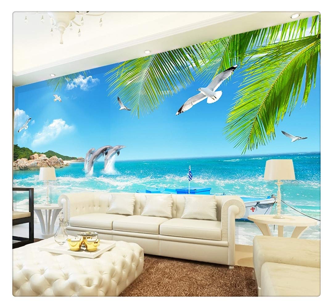 Télécharger gratuitement Images Personnalise 3d Papier Peint Murale 3d Romantique Dolphin Bay actualisé par