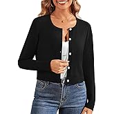 Milloud Cropped Cardigan Sweaters for Women Long Sleeve Button Down Open Front Bolero Shrugs for Dresses, S-XL