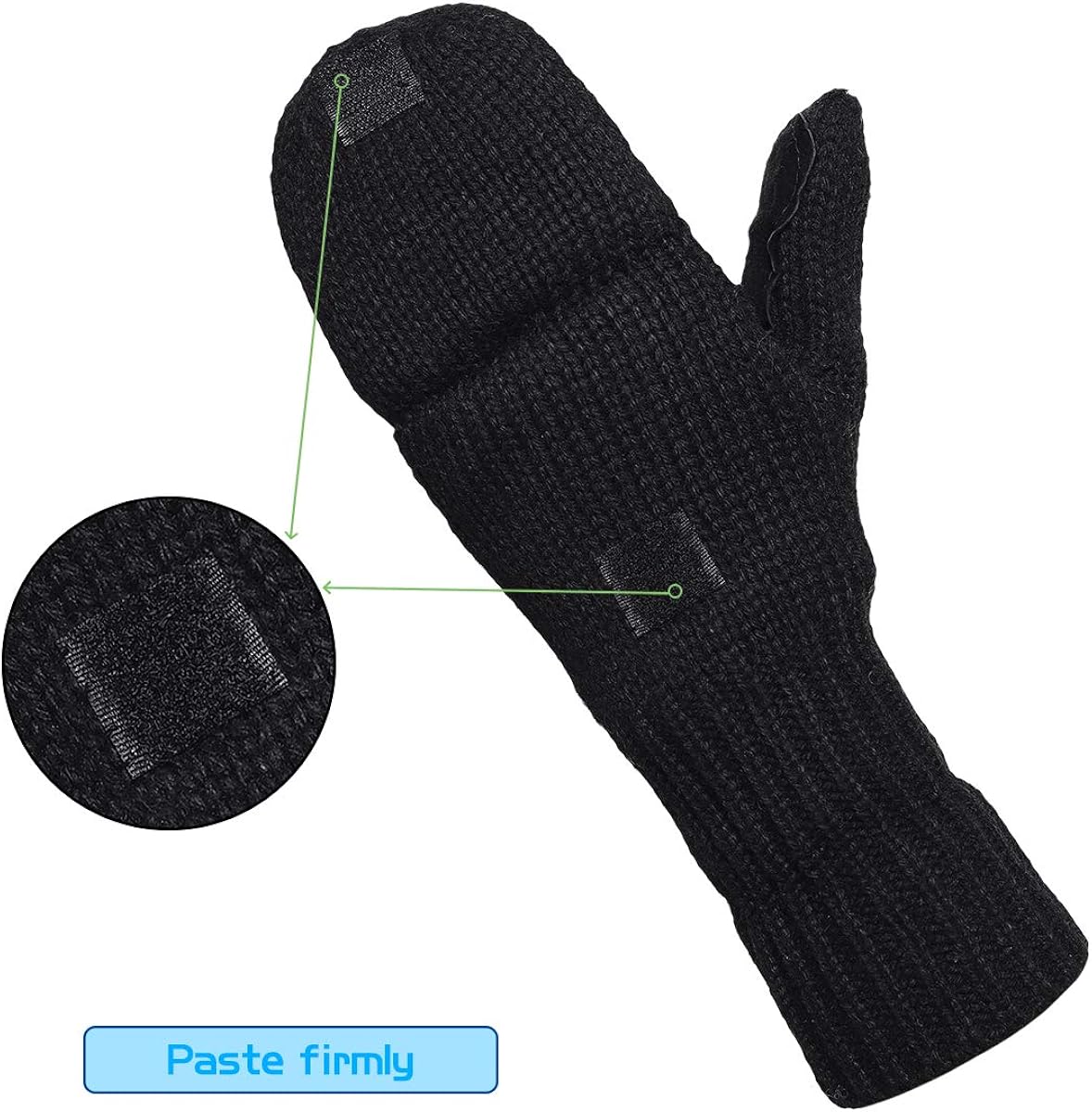 OMECHY Winter Knitted Fingerless Gloves Thermal Insulation Warm Convertible Mittens Flap Cover for Men Women at  Women’s Clothing store