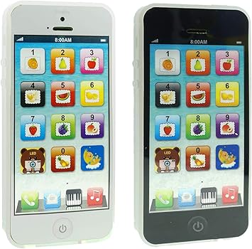 Amazon Cooplay 2個 ブラックとホワイト Yphone Yphone おもちゃ 再生 音楽 携帯電話 携帯電話 学習 英語 教育 ギフト 赤ちゃん 子供 2個セット Cooplay Usbケーブル 通販