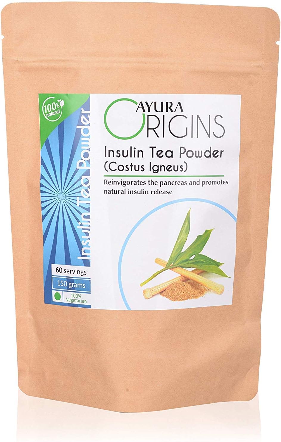 AYURA Origins Insulin Tea (Costus Igneus) (150 Grms) | Diabetes Type 2 Care