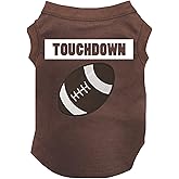 Petitebella Touchdown Football Puppy Dog Shirt (Brown, Medium)