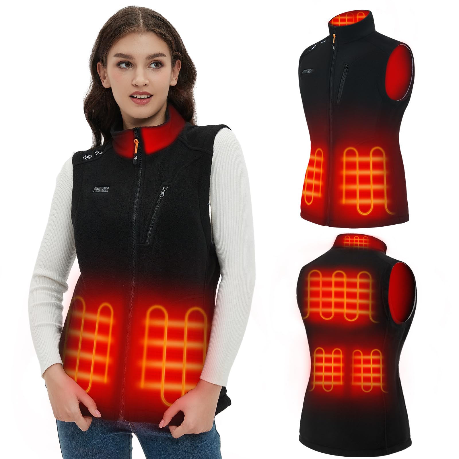 Photo 1 of *large* Telguua Women's Heated Vest with Battery Pack Included,Heated Fleece Vest for Women Electric Rechargeable Heated Fleece Vests