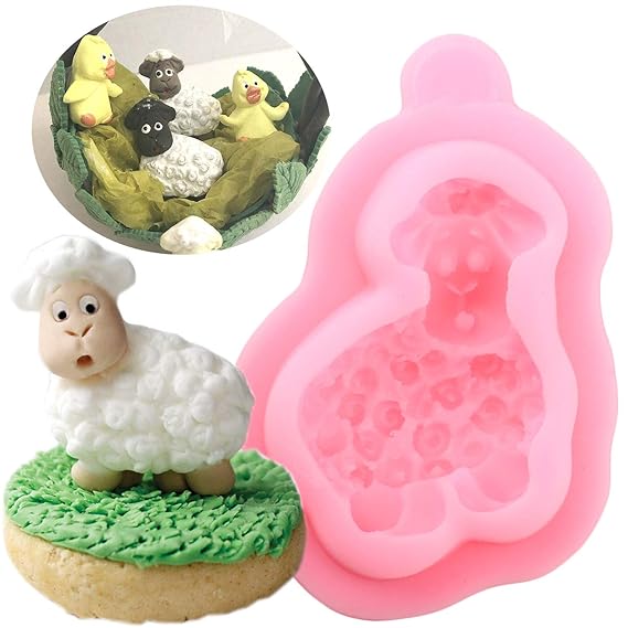 Buy 3D Sheep Shape Silicone Mold Animals Cupcake Topper