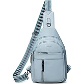 LATMAP 7L Sling Bag For Women Men Backpack Fanny Pack Crossbody Chest Travel Shoulder Belt Bags Purse Handbag PU Leather