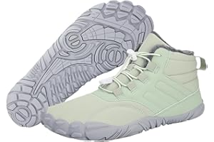 GENERIC Hiking Barefoot Boots Womens Mens Winter Warm Fur Lined Snow Boots Zero Drop Comfortable Booties Non-Slip Wide Toe Box Waterproof Barefoot Shoes for Hike Walking Outdoor Footwear Unisex