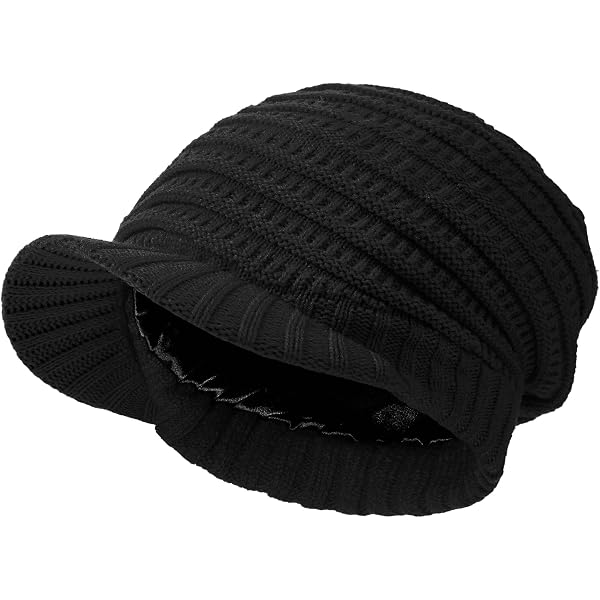 Cuffbow 6 Pcs Satin Lined Beanie with Brim Visor for Women  display picture 1