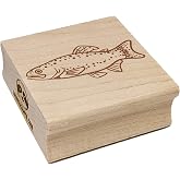 Rainbow Trout Fish with Spots Fishing Square Rubber Stamp for Stamping Crafting - 2.75in Large