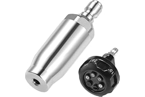 RIDGE WASHER Turbo Nozzle for Pressure Washer, Pressure Washer Nozzle, 6-in-1 Quick Changeover with 1/4'' Quick Connect