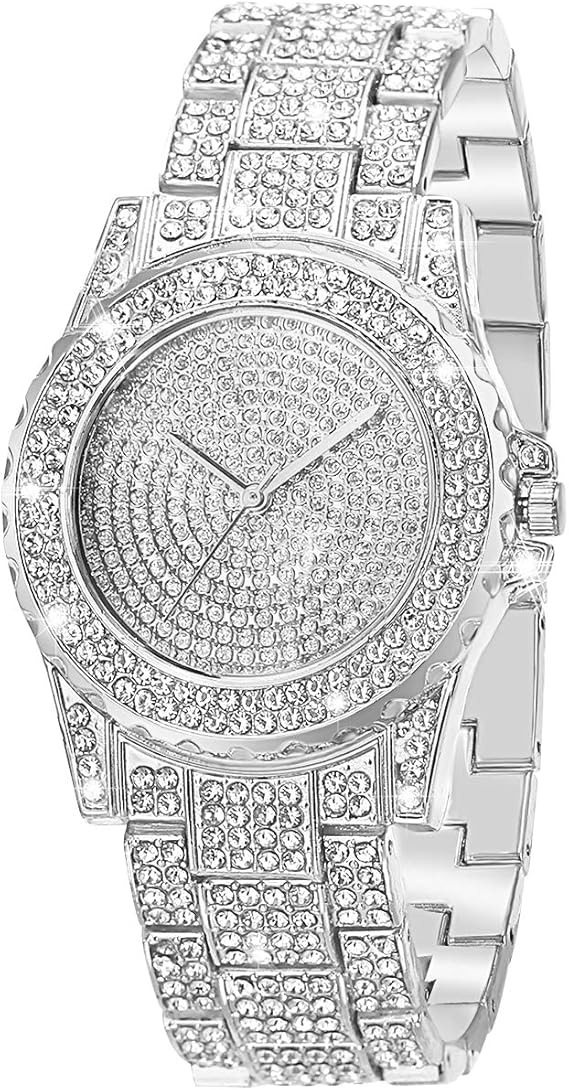 Manchda Damen Armbanduhr Luxus Volle Kristall Diamanten Bling Bling Edelstahl Uhren Damen Quarzuhr Fur Frauen Klassische Mode Romantische Armbanduhr Gold Amazon De Uhren