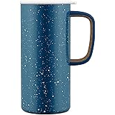 Ello Campy 18oz Stainless Steel Travel Mug with Handle and Leak Proof Lid | Vacuum Insulated Coffee Cup for Hot or Cold Drinks | Reusable, BPA Free | Gift for Coffee Lovers, Sea