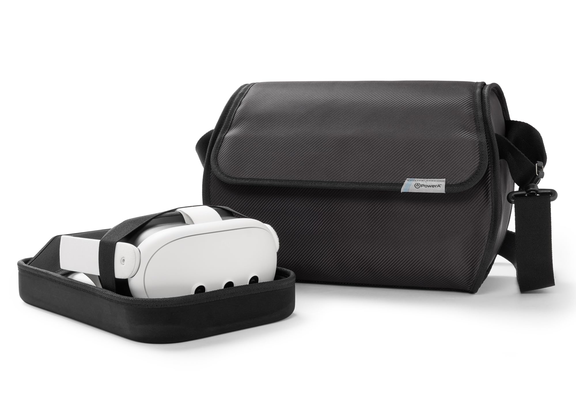 PowerA Travel Bag for Meta Quest 3 / 3S, form fitted interior, travel ready, adjustable strap, padded pocket, officially licensed
