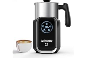 Milk Frother Electric, 5-in-1 Milk Steamer 600ML/20oz, 550W Split Stainless Steel Automatic Foamer, Smart Touch Control Milk 