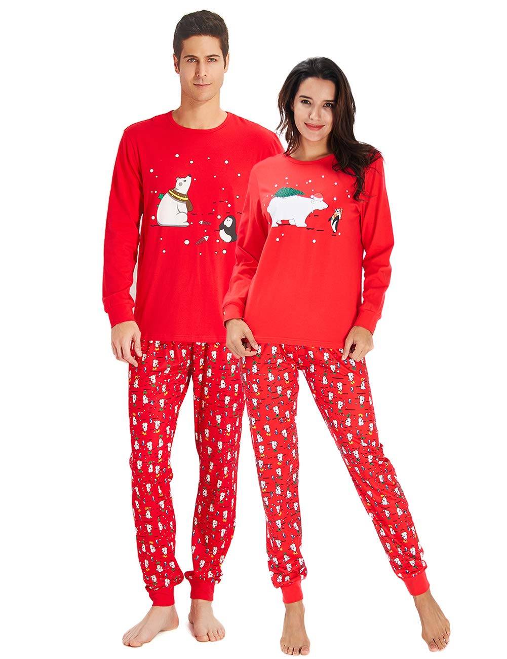 Familia Santa Papá Sleepwear Camisetas de Manga Larga + Pantalones Ropa de Dormir para Mujeres Hombres Niños Chicas Vacaciones de Invierno PJs Homewear Conjuntos de 2 Piezas M