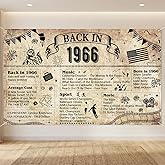 Vintage 60th Birthday Party Decorations Happy Birthday Banner Back in 1966 Poster Background 60th Anniversary Decorations Photo Backdrops 60 Year Old Party Supplies for Men Women 1966 Wall Decor