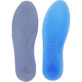 1Pair Blue Silicone Honeycomb Shaped Gel Full Length Insoles Unisex No-Slip Breathable Sports Insole Cushion Shock Absorbing Shoe Insoles Replacement Shoe Inserts (Large)