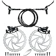 RUJOI Bike Disc Brake Kit, Hydraulic Disc Brake Set with Aluminum Oil Pressure Caliper and Full Aluminum Alloy Bicycle Brake Lever, 2 pcs 140mm Rotor, Pad Adjuster for Road Bike, Mountain Bike.