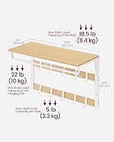 VASAGLE Wall-Mounted Coat Rack with Shelf and 10 Removable Hooks view 6