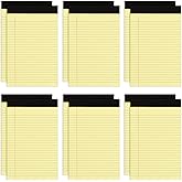12 Pack Yellow Note Pads 5x8, Small Legalpads 5x8 Yellow for Office, Goefun Perforated College Ruled Writing Pads - 30 Sheets