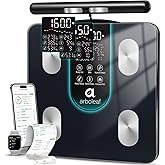 arboleaf Smart Scale for Body Weight, Dual-Frequency 8-Electrode BIA | 7-in-1 display shows key stats fast; App unlocks 50+ metrics, trend charts, family profiles, plus data syncing and reports