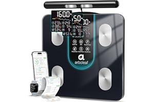 arboleaf Scale for Body Weight and Fat, 8-Electrode Smart Scale High Accuracy, Large LCD Display, 50 Body Metrics Bluetooth S