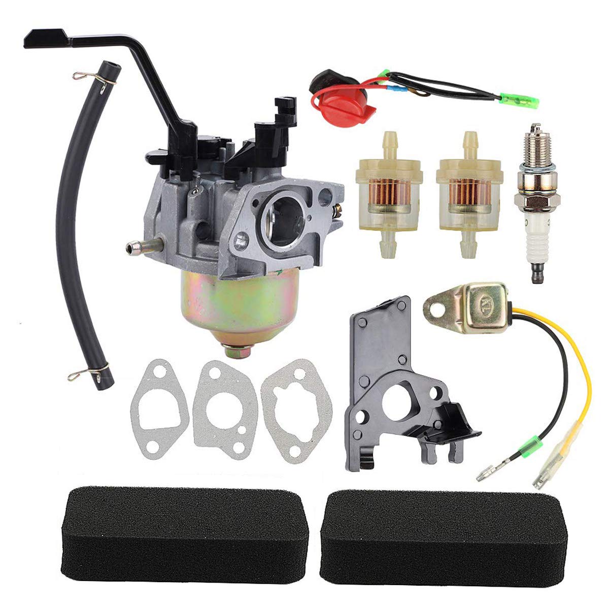 Hippotech Carburetor with Air Filter for Honda GX160 GX120 GX200 GX168 168F 5.5HP 6.5HP 163cc 196cc Engine Generator
