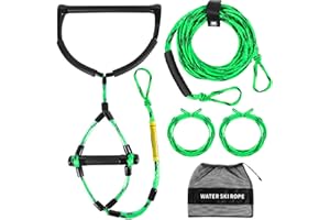 JRANTER Water Sport Lines, Waterski Ropes Trick Handle 75 Foot Phat Grip Thick Thermal Boat Wakeboard Water Sports Tow Rope