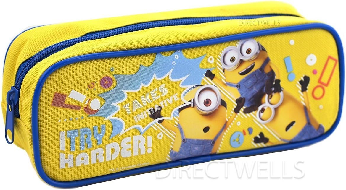 Despicable Me Minions"I Try Harder" Pencil Case (1 Pencil Case) (Yellow)