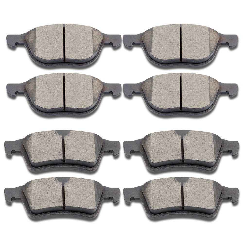 Photo 1 of cciyu D1044 D1095 Front Rear Ceramic Brake Pads Kits 8pcs fit For Ford C-Max/EcoSport/Escape/Focus/Transit Connect, For Mazda 3/3 Sport/5, For Volvo C30/C70/S40/V50