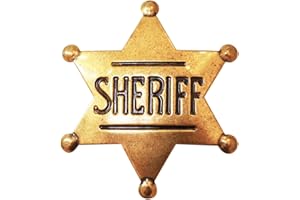 SHLAQIWA Sheriff Badges Metal Deputy Badges Police Badge Detective Badge Sheriff Gear Western Police Vest Badges for Boys and Girls, Cowboy Party, Dress-Up Parties, Decoration Badge