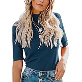 LIYOHON Womens Tops Dressy Casual Mock Turtleneck Business Short Sleeve T Shirts Going Out Tops 2026