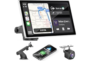 9" Wireless CarPlay Screen for Car, Wireless A-pple CarPlay & Android Auto,Portable Car Stereo with GPS Navigation,Backup Cam