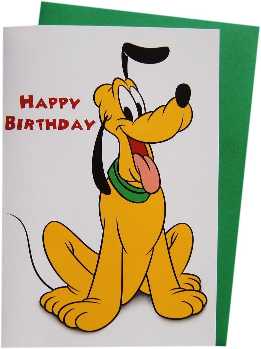 Disney Mickey Mouse Pluto Carte de félicitations Carte de vœux d'anniversaire Amazon.fr