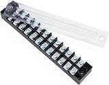 HSEAMALL 5 Sets Terminal Blocks 12 Position 600V 15A Dual Row Screw Barrier view 5