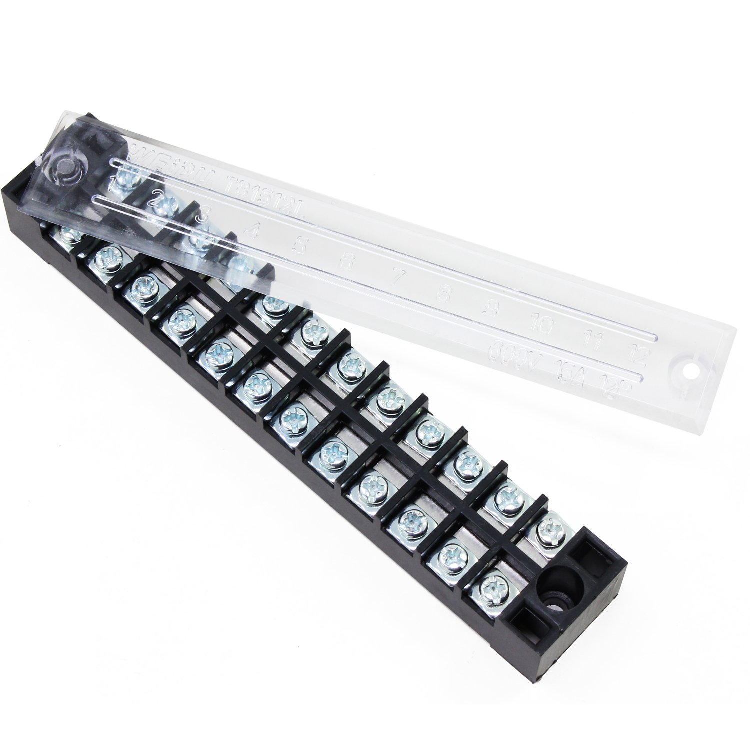OCR 8 Position Double Row Screw Terminal Strip Blocks 600V 15A 5Pack