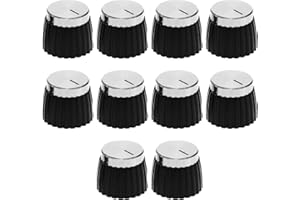 ECSiNG 10PCS Audio Knobs Shaft Pots Knob Amplifier Push On Audio Knob Barrel Audio Knob Compatible with Marshall Amp JCM 800 